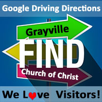 Google driving directions - Grayville church of Christ, Grayville, Illinois